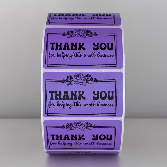 Thank You Small Business Stickers | Mint Green Floral Packaging Labels - Picture 4 of 11